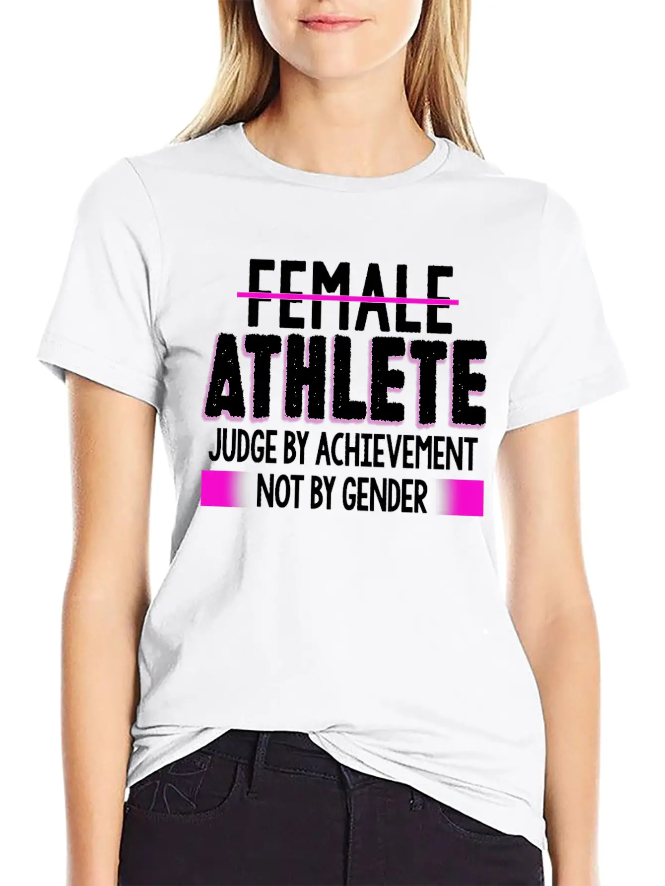 Female Athlete Judge By Achievement Not Gender Essential Cotton Tee For Daily Outfits – Unisex Style