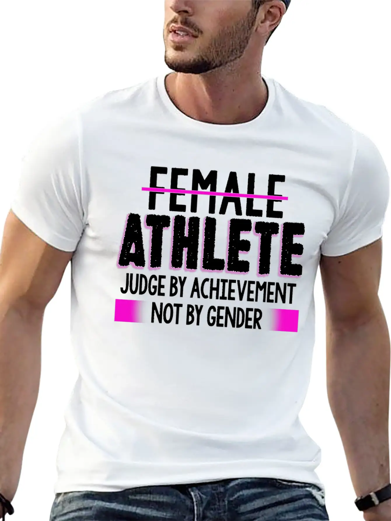 Female Athlete Judge By Achievement Not Gender Essential Cotton Tee For Daily Outfits – Unisex Style