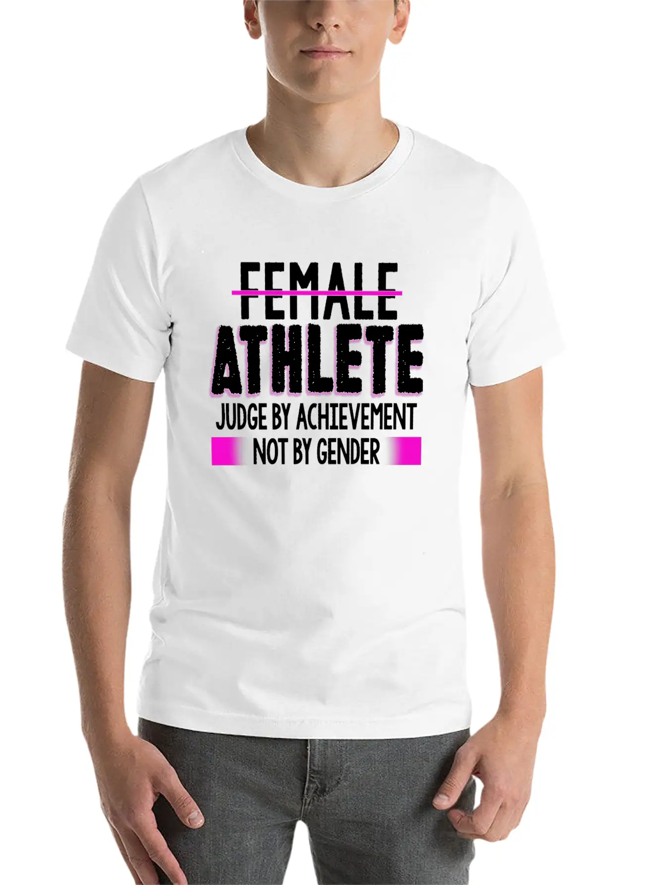 Female Athlete Judge By Achievement Not Gender Essential Cotton Tee For Daily Outfits – Unisex Style