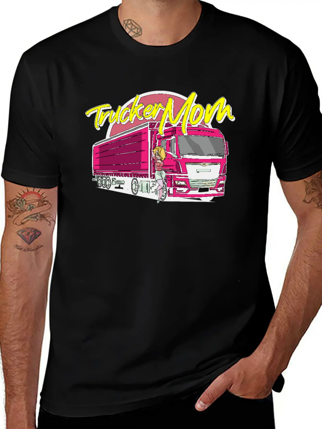 Female Truck Driver Unisex Short Sleeve Soft Cotton T-Shirt – Casual Everyday Wear