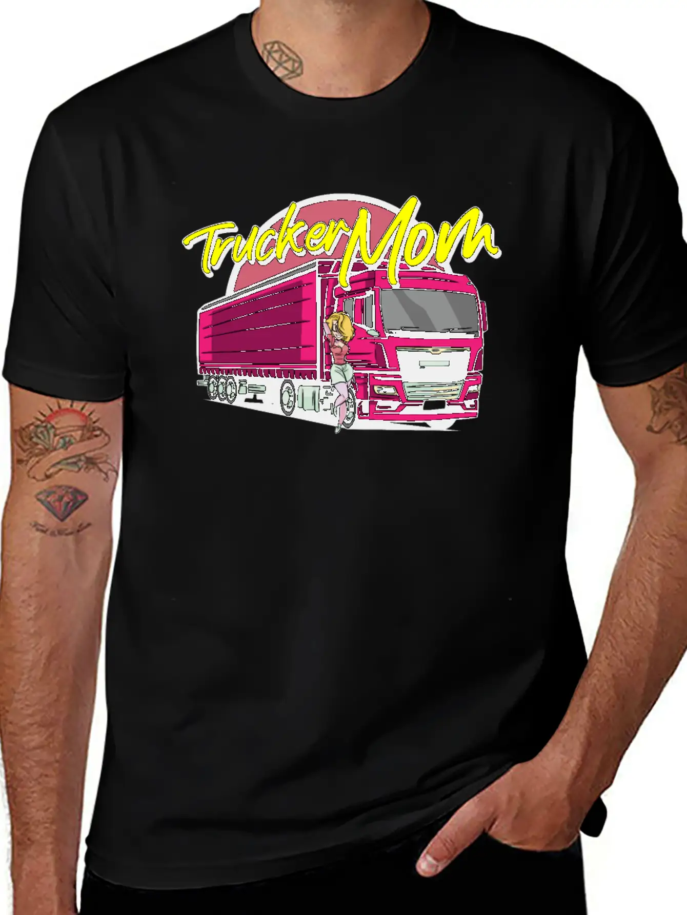 Female Truck Driver Unisex Short Sleeve Soft Cotton T-Shirt – Casual Everyday Wear