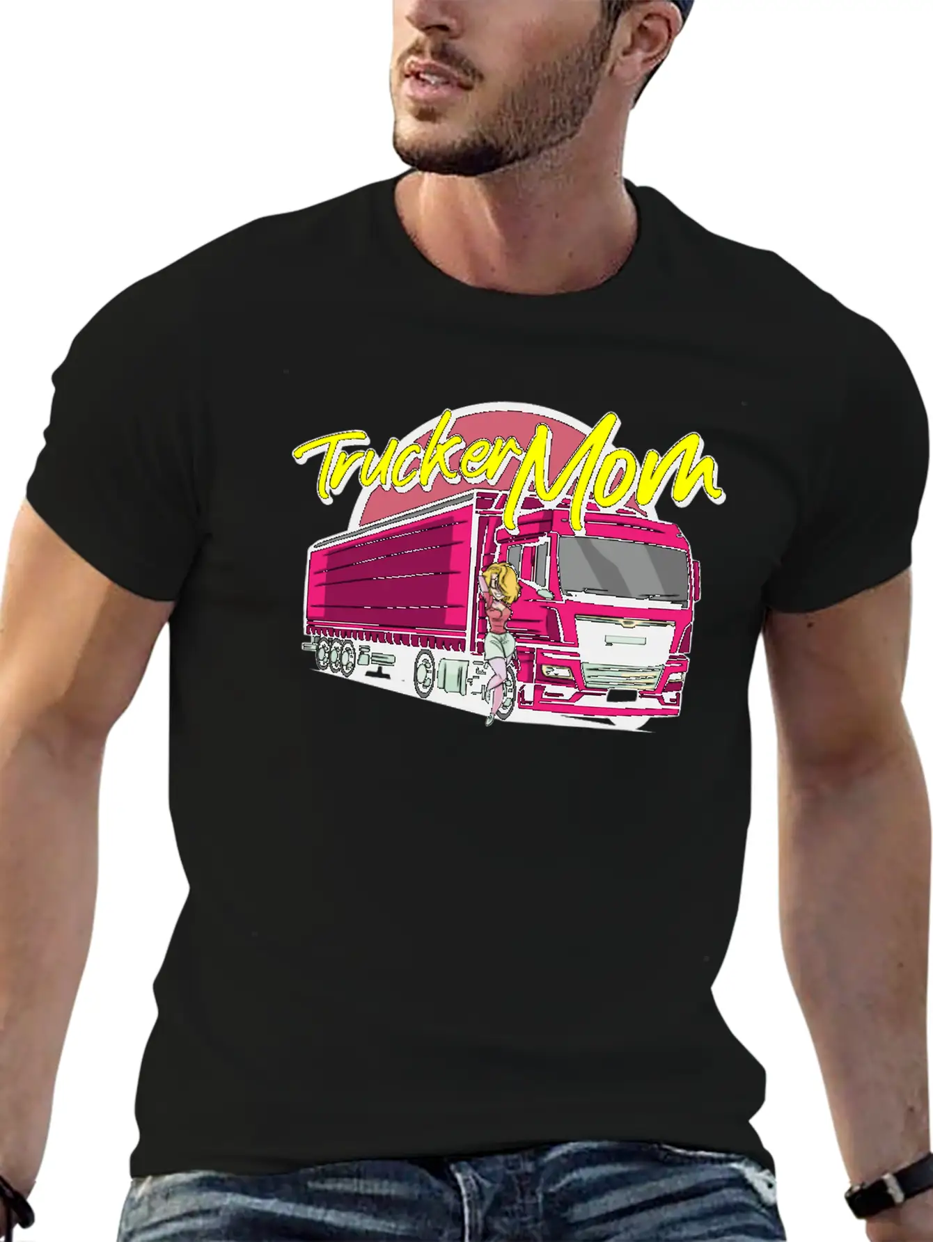 Female Truck Driver Unisex Short Sleeve Soft Cotton T-Shirt – Casual Everyday Wear