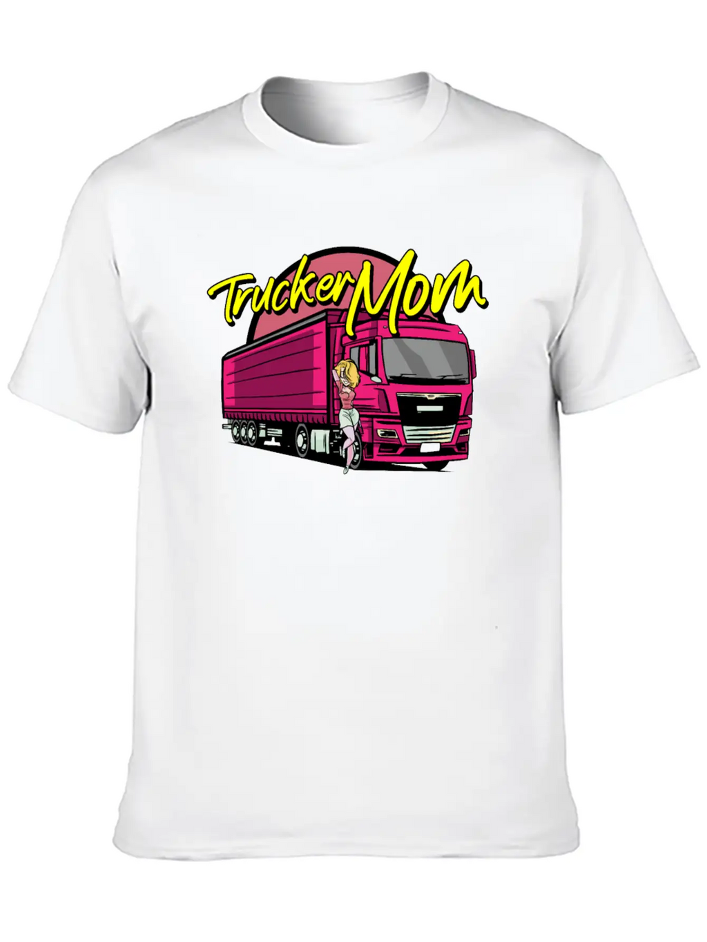 Female Truck Driver Unisex Short Sleeve Soft Cotton T-Shirt – Casual Everyday Wear