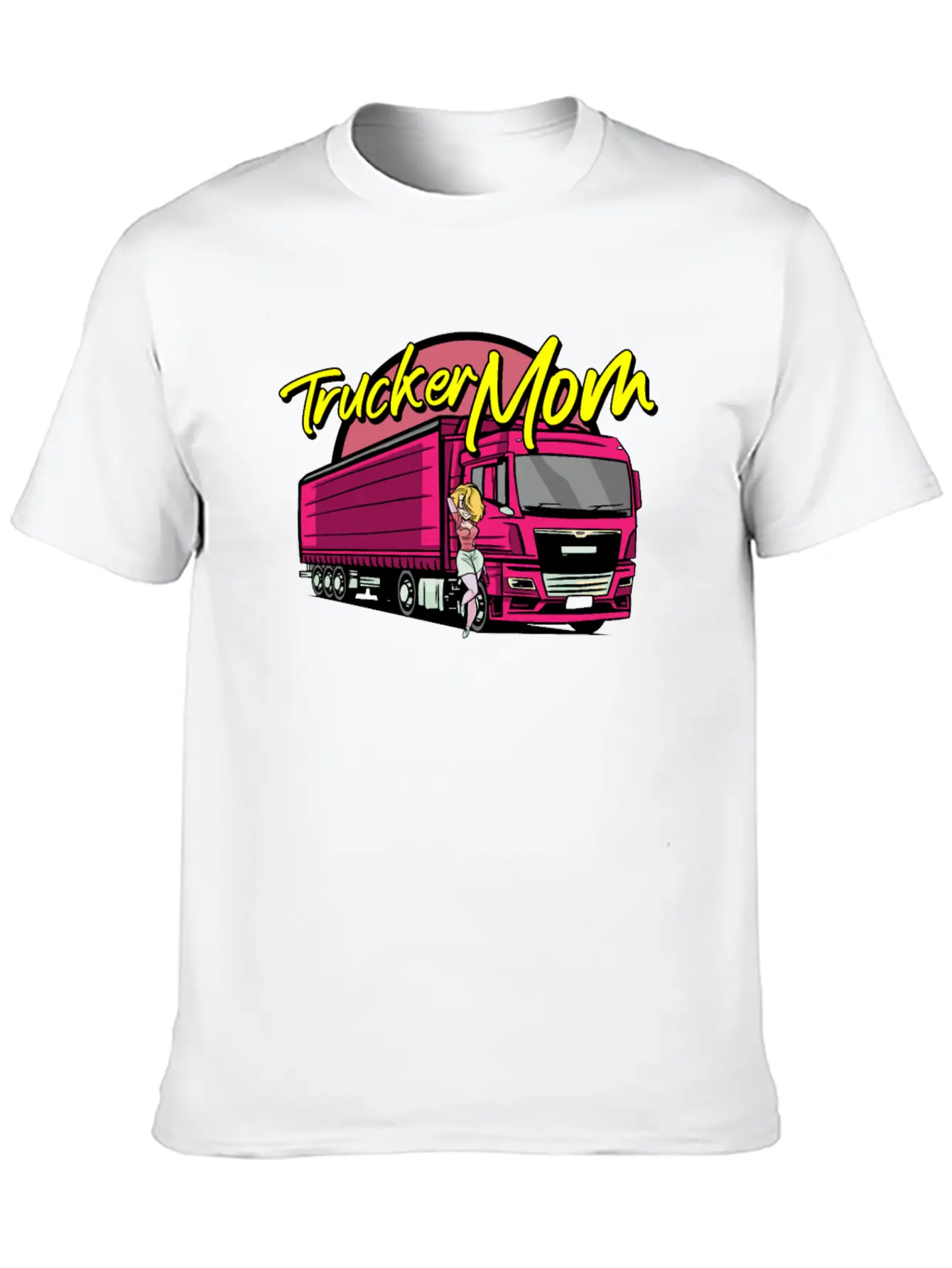 Female Truck Driver Unisex Short Sleeve Soft Cotton T-Shirt – Casual Everyday Wear