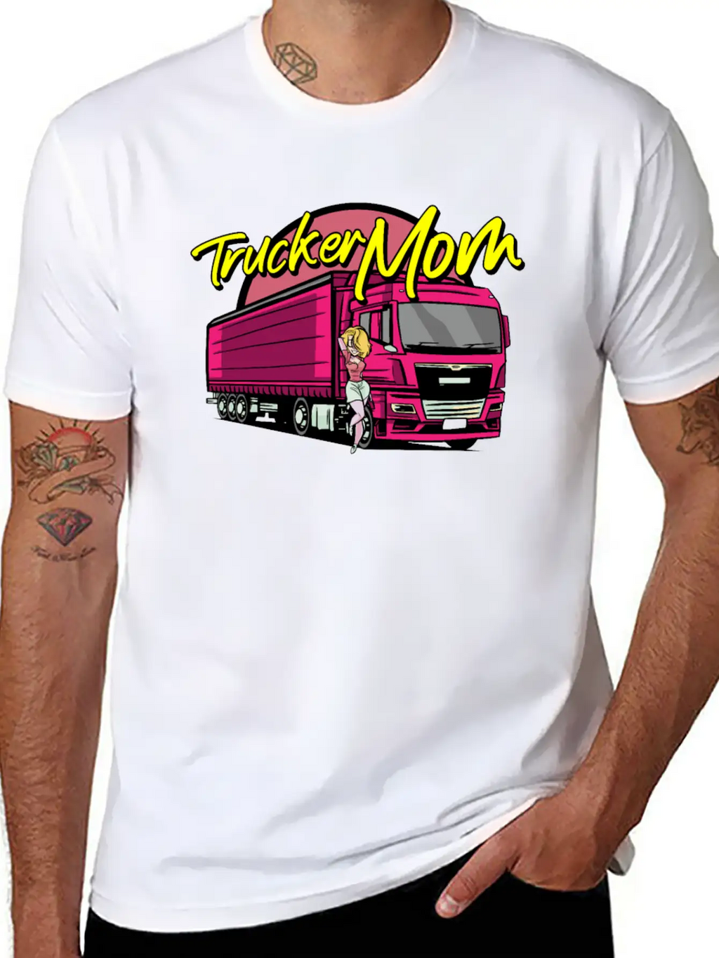Female Truck Driver Unisex Short Sleeve Soft Cotton T-Shirt – Casual Everyday Wear