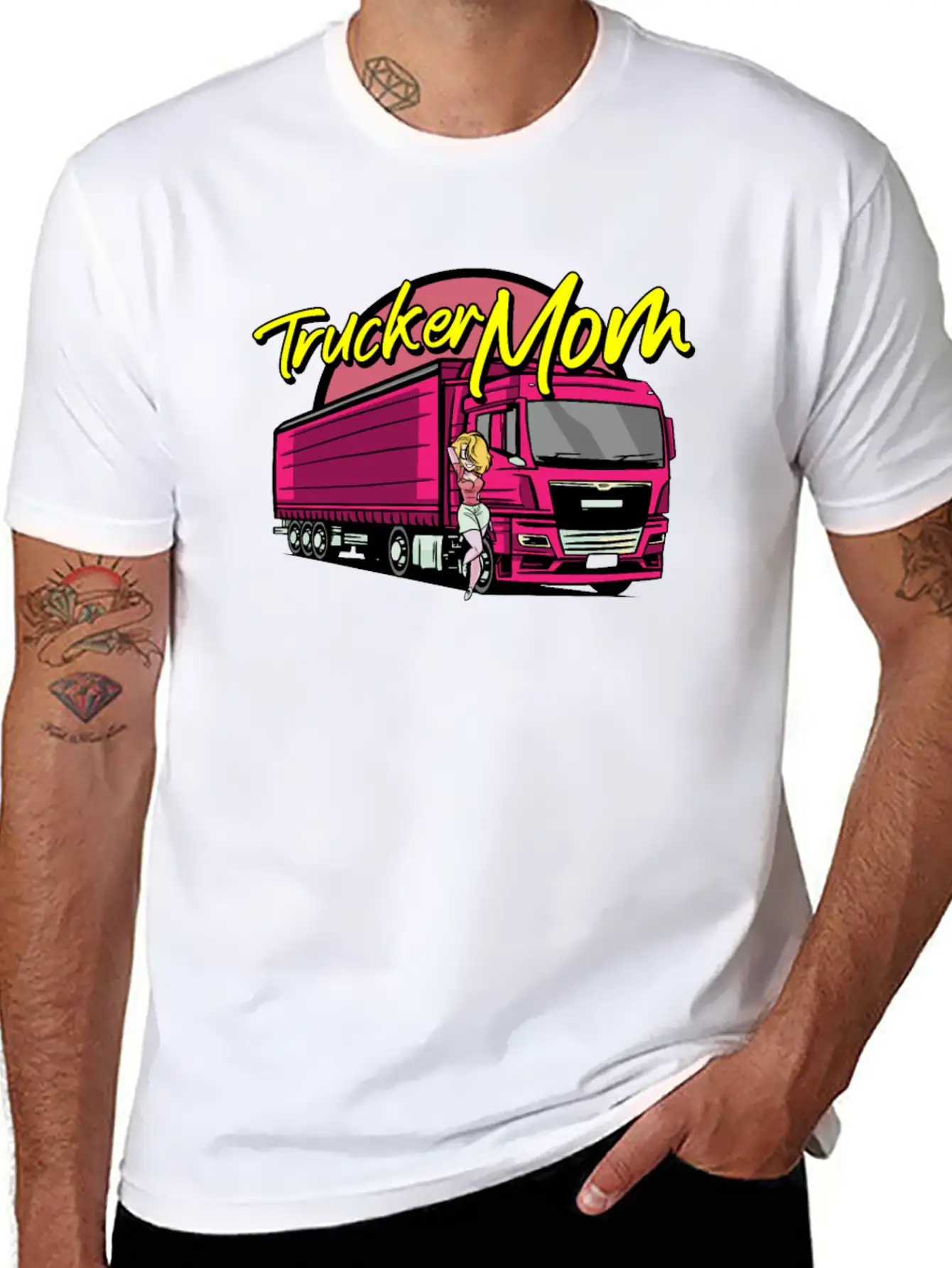 Female Truck Driver Unisex Short Sleeve Soft Cotton T-Shirt – Casual Everyday Wear