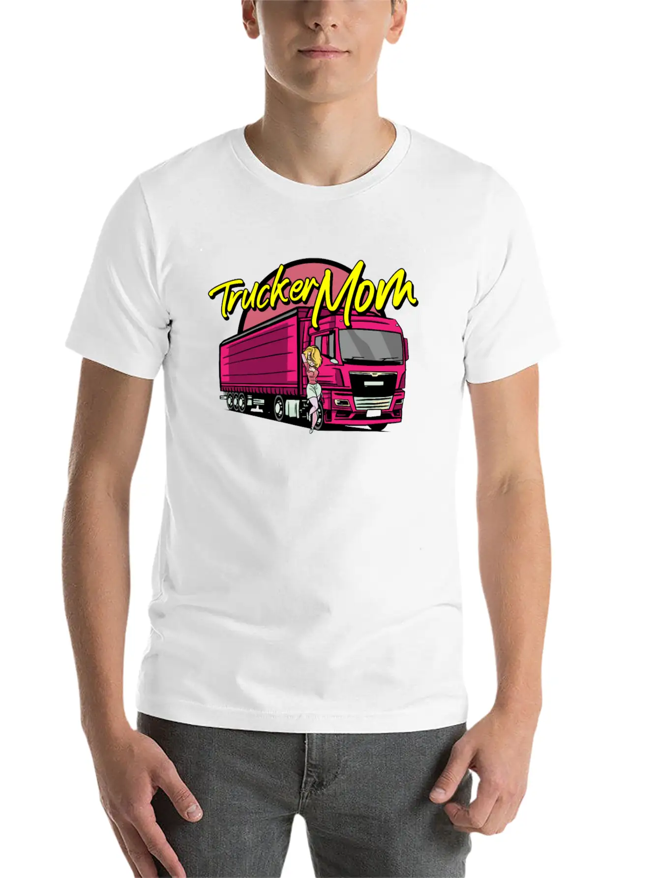 Female Truck Driver Unisex Short Sleeve Soft Cotton T-Shirt – Casual Everyday Wear