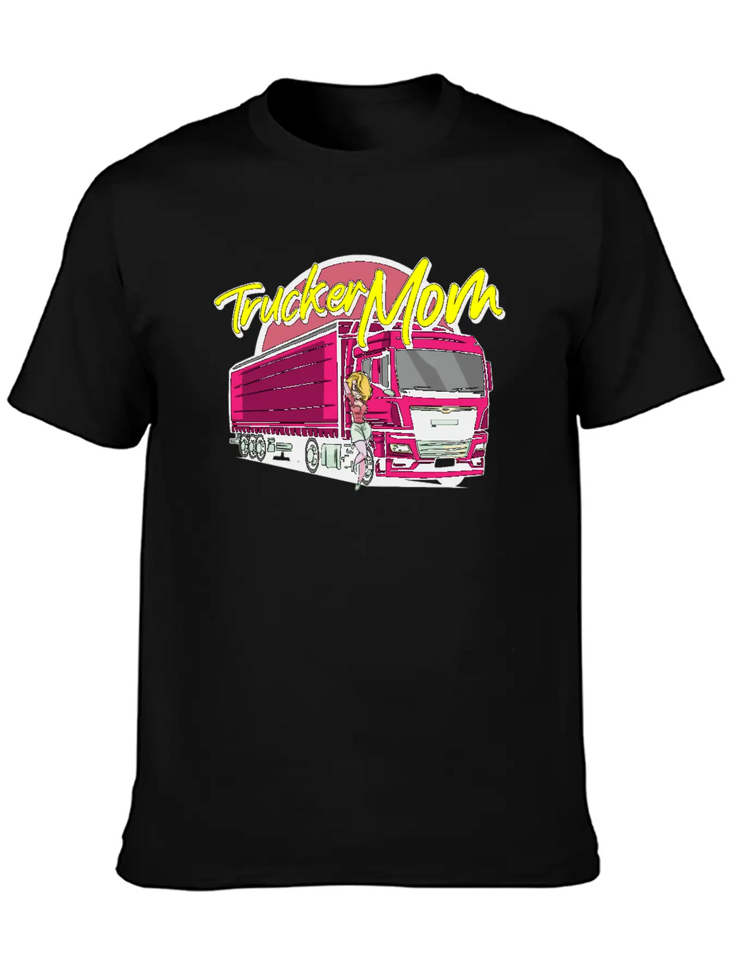 Female Truck Driver Unisex Short Sleeve Soft Cotton T-Shirt – Casual Everyday Wear