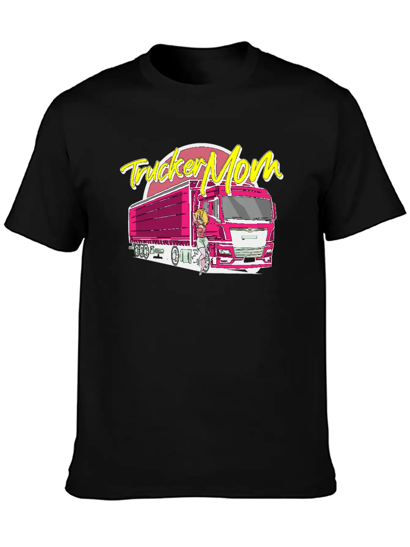 Female Truck Driver Unisex Short Sleeve Soft Cotton T-Shirt – Casual Everyday Wear