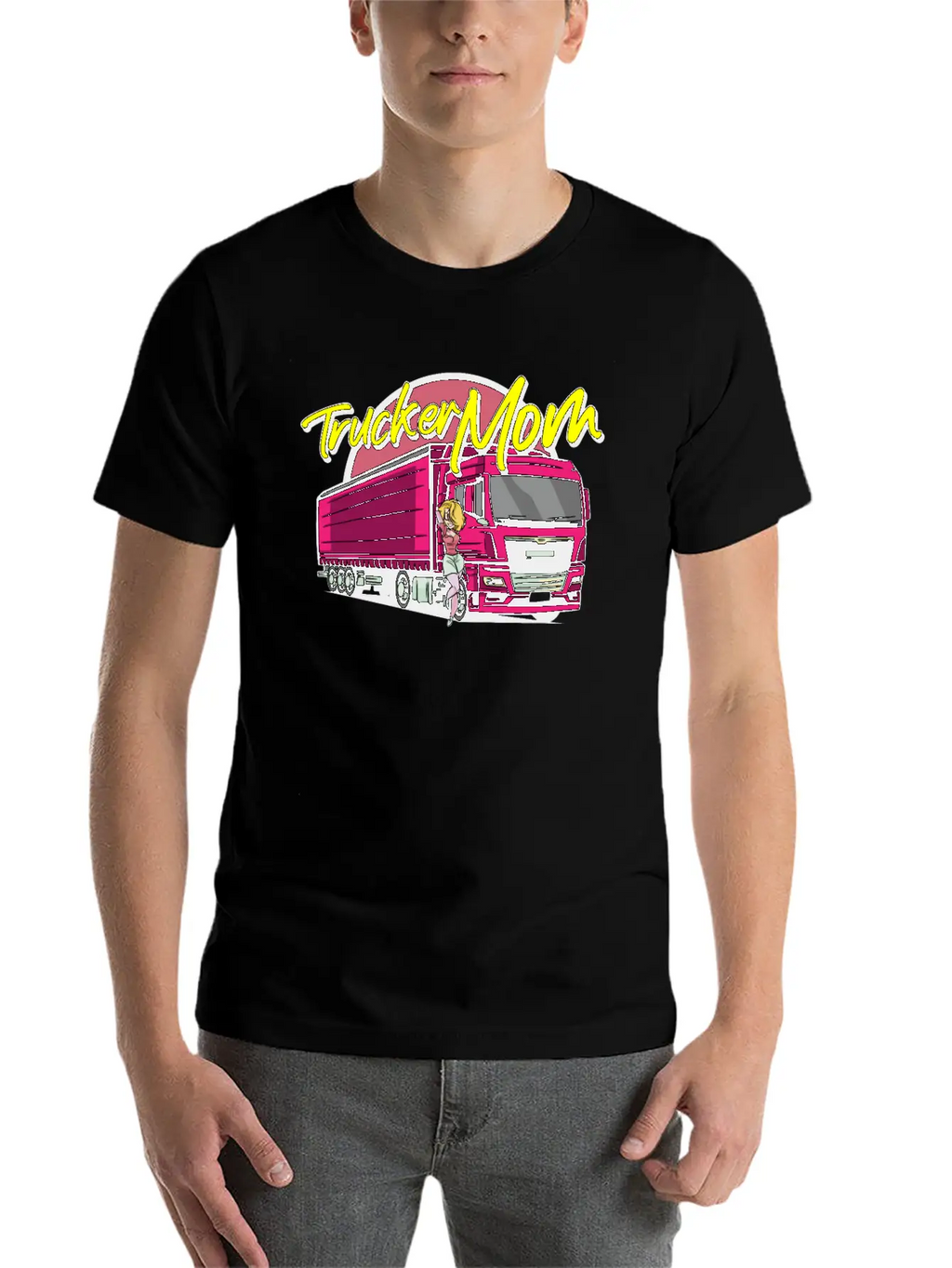Female Truck Driver Unisex Short Sleeve Soft Cotton T-Shirt – Casual Everyday Wear
