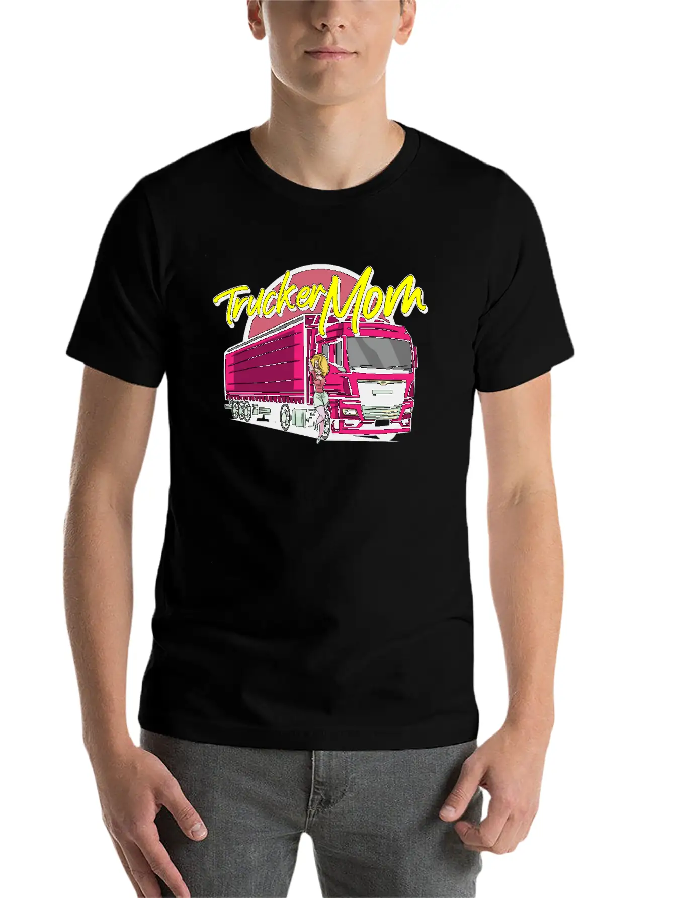 Female Truck Driver Unisex Short Sleeve Soft Cotton T-Shirt – Casual Everyday Wear