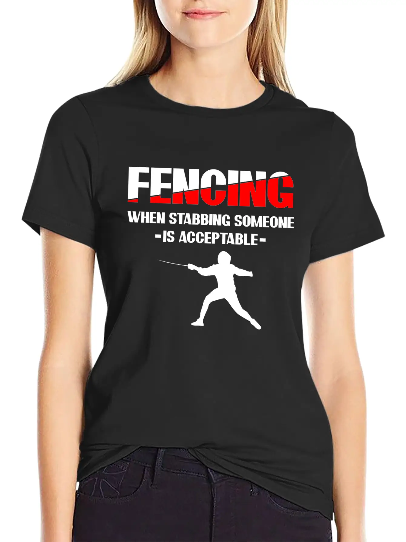 Fencing Sabre Fencing Fight Unisex Short Sleeve Soft Cotton T-Shirt – Casual Everyday Wear