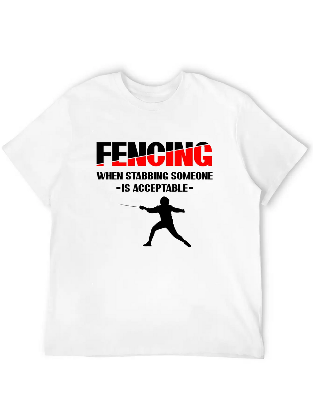 Fencing Sabre Fencing Fight Unisex Short Sleeve Soft Cotton T-Shirt – Casual Everyday Wear
