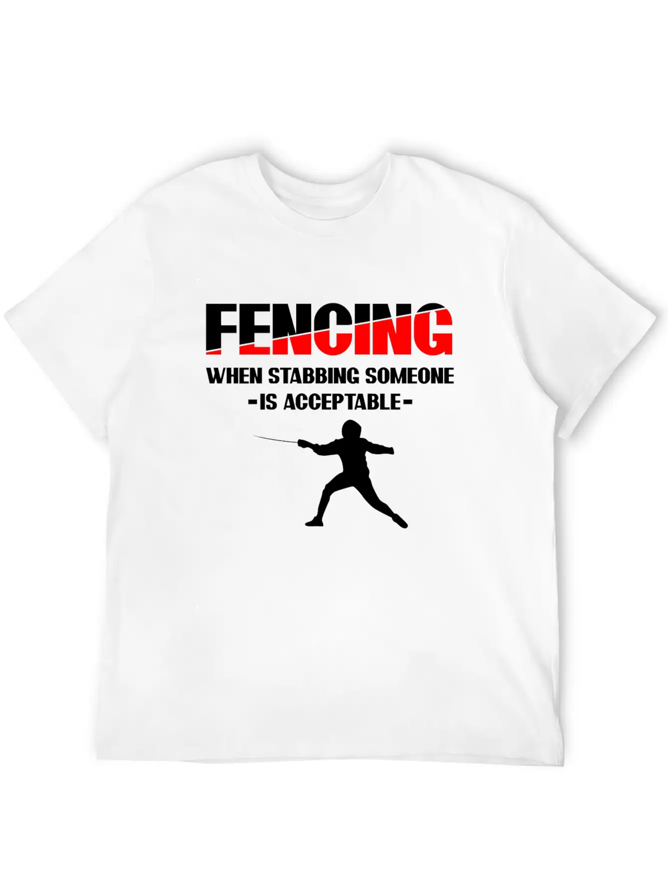 Fencing Sabre Fencing Fight Unisex Short Sleeve Soft Cotton T-Shirt – Casual Everyday Wear
