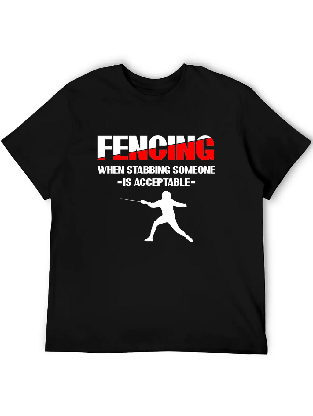 Fencing Sabre Fencing Fight Unisex Short Sleeve Soft Cotton T-Shirt – Casual Everyday Wear