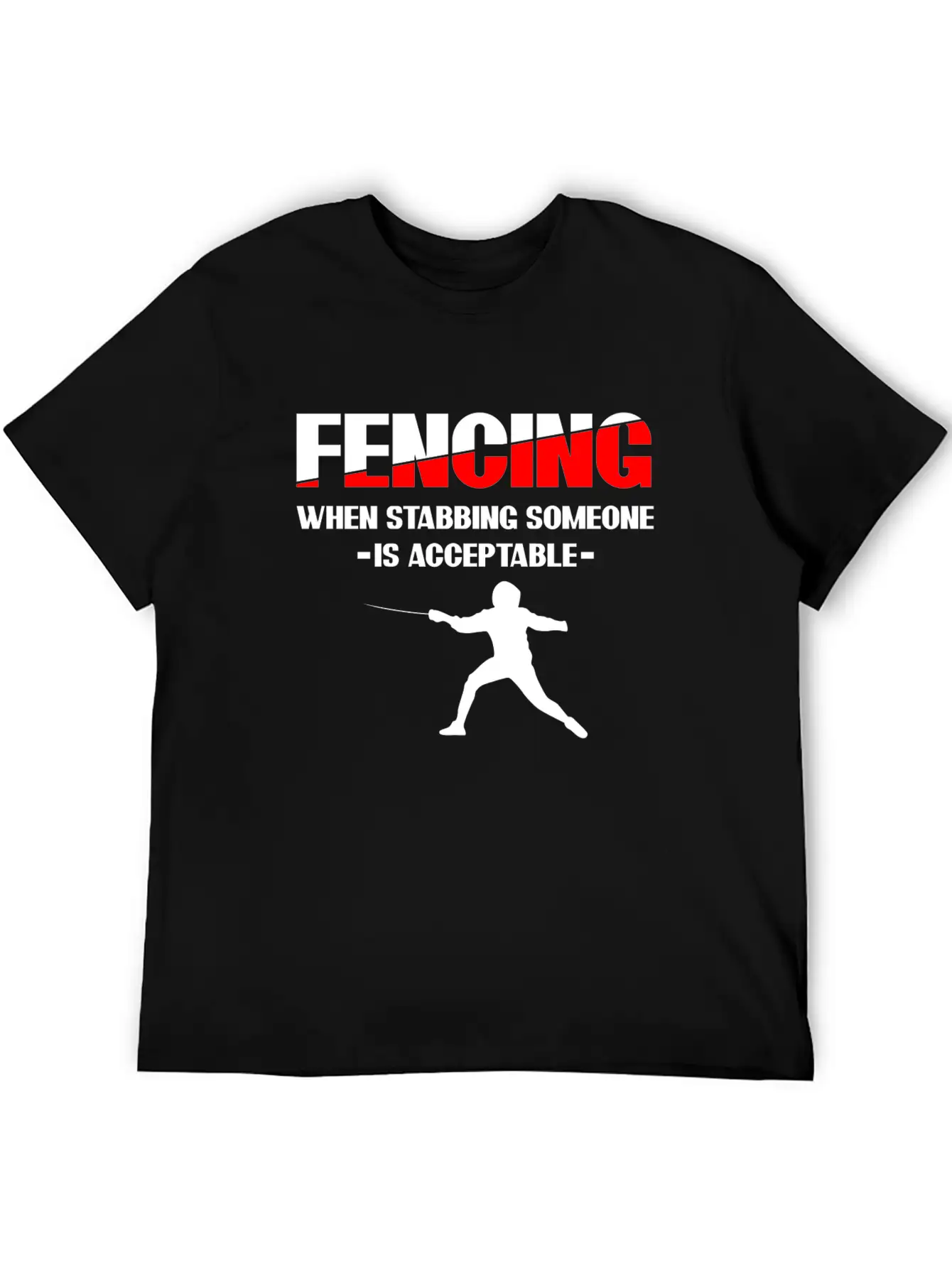 Fencing Sabre Fencing Fight Unisex Short Sleeve Soft Cotton T-Shirt – Casual Everyday Wear