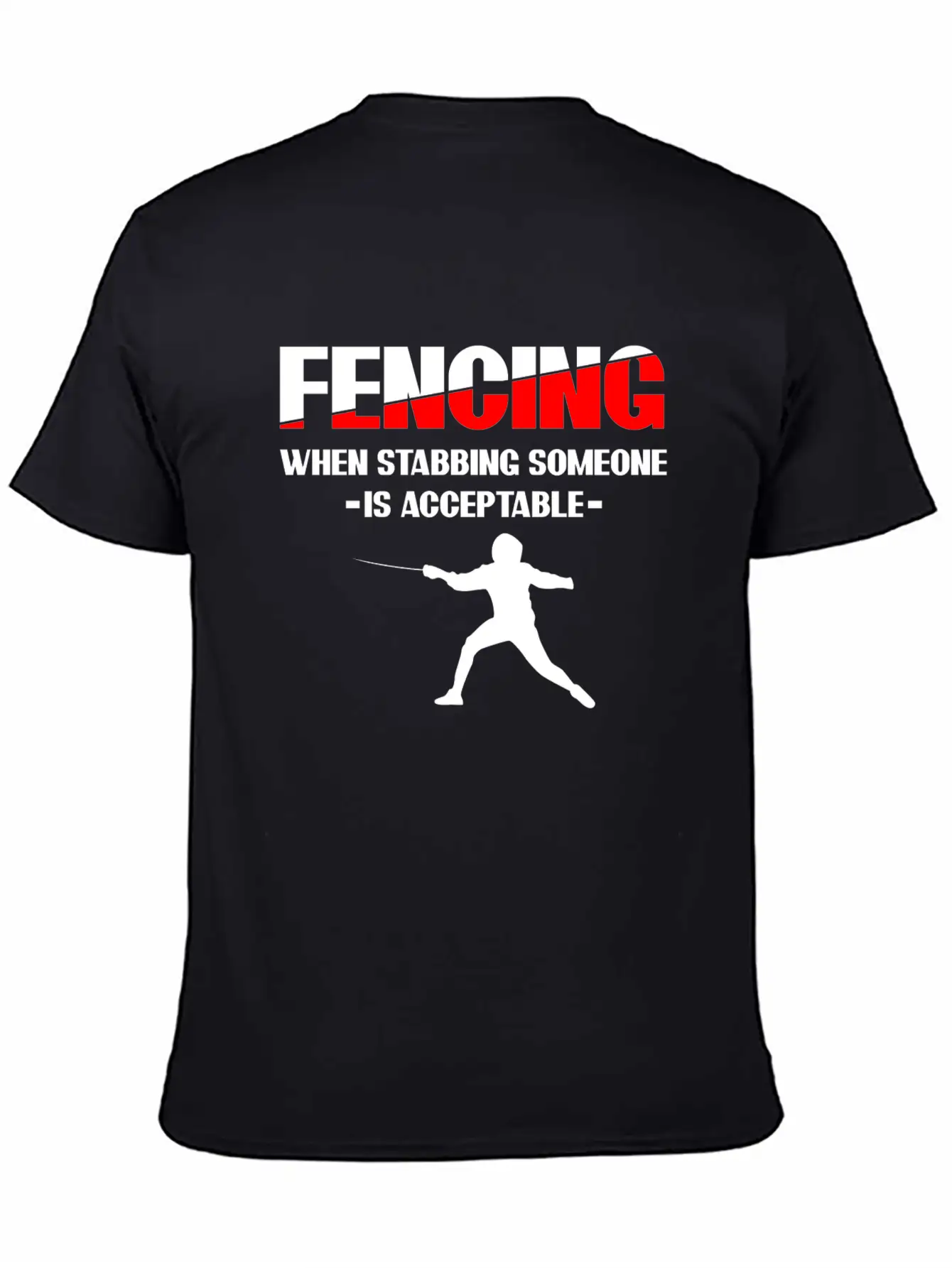 Fencing Sabre Fencing Fight Unisex Short Sleeve Soft Cotton T-Shirt – Casual Everyday Wear