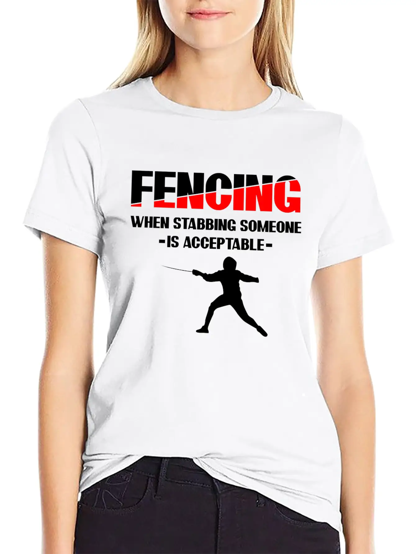 Fencing Sabre Fencing Fight Unisex Short Sleeve Soft Cotton T-Shirt – Casual Everyday Wear