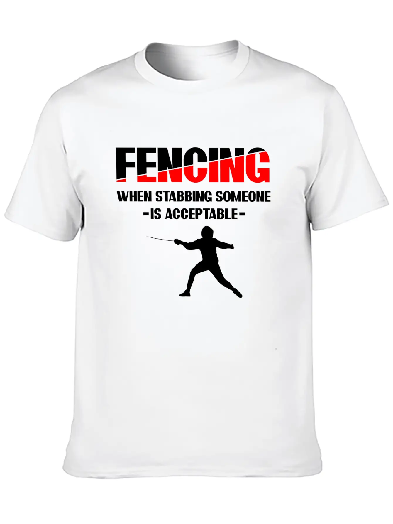 Fencing Sabre Fencing Fight Unisex Short Sleeve Soft Cotton T-Shirt – Casual Everyday Wear