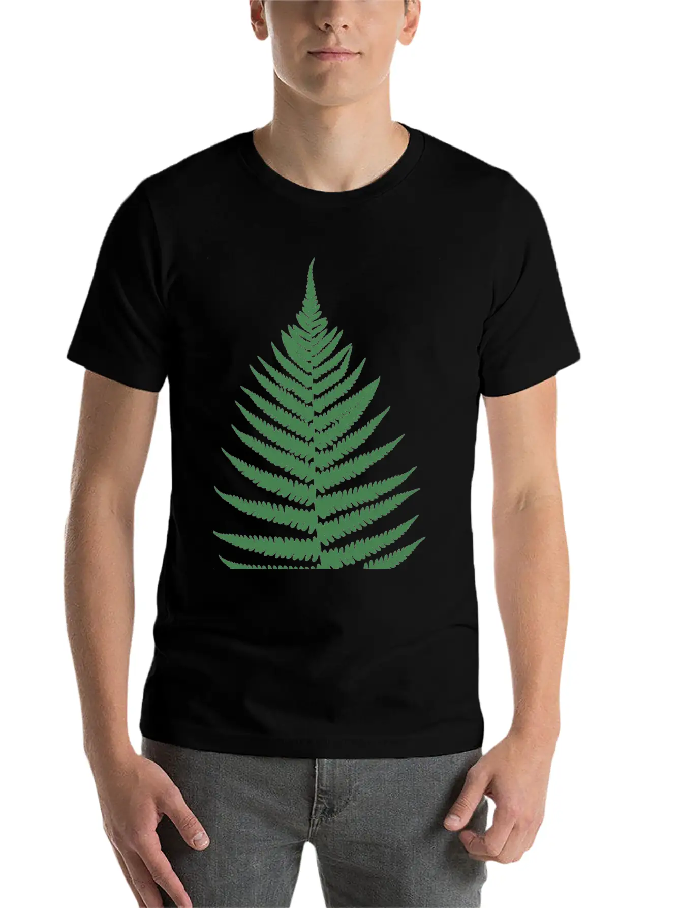 Fern Leaf Unisex Short Sleeve Soft Cotton T-Shirt – Casual Everyday Wear