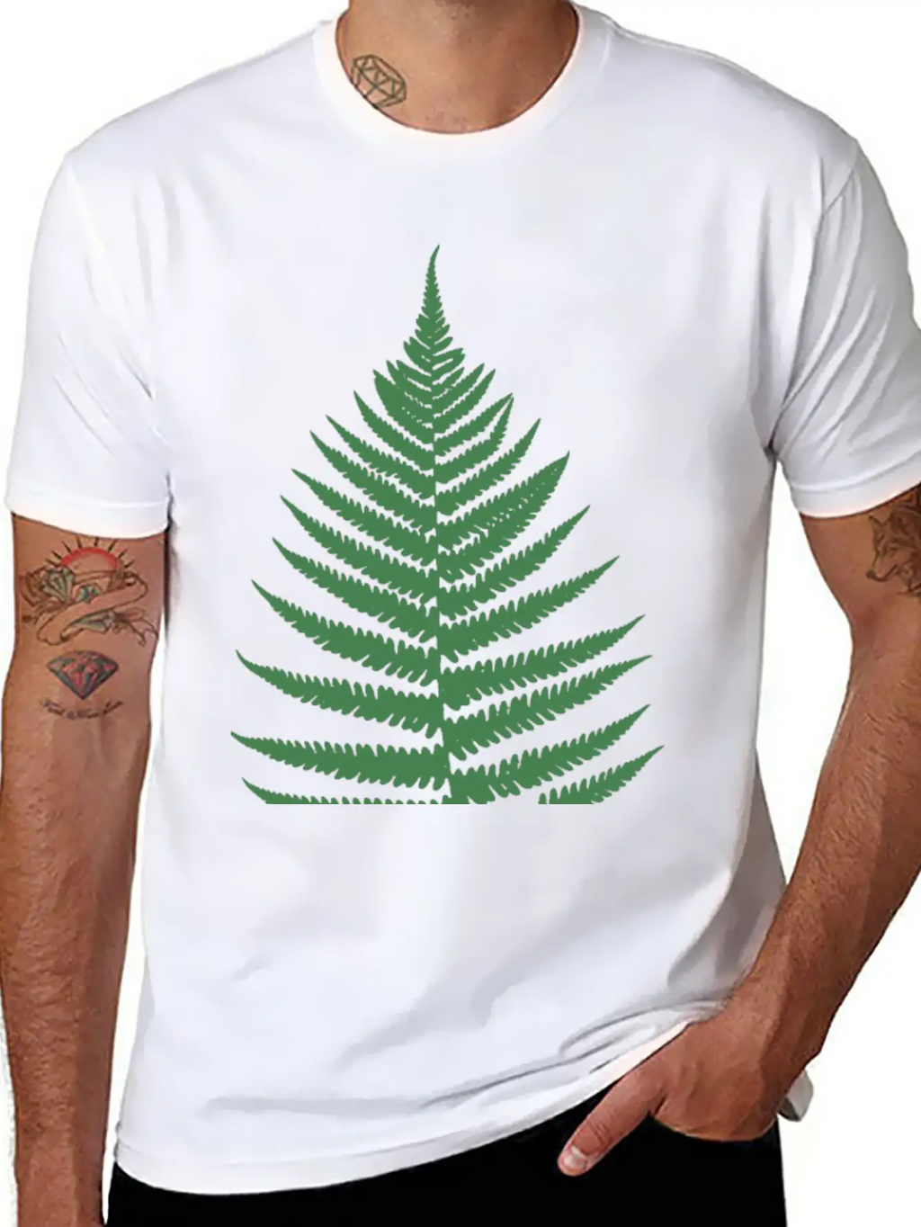 Fern Leaf Unisex Short Sleeve Soft Cotton T-Shirt – Casual Everyday Wear