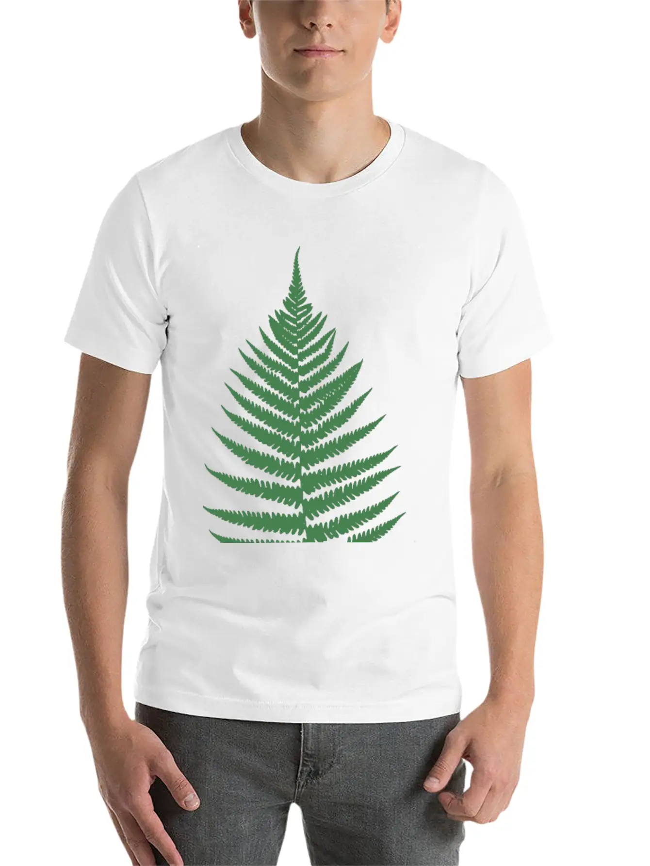 Fern Leaf Unisex Short Sleeve Soft Cotton T-Shirt – Casual Everyday Wear