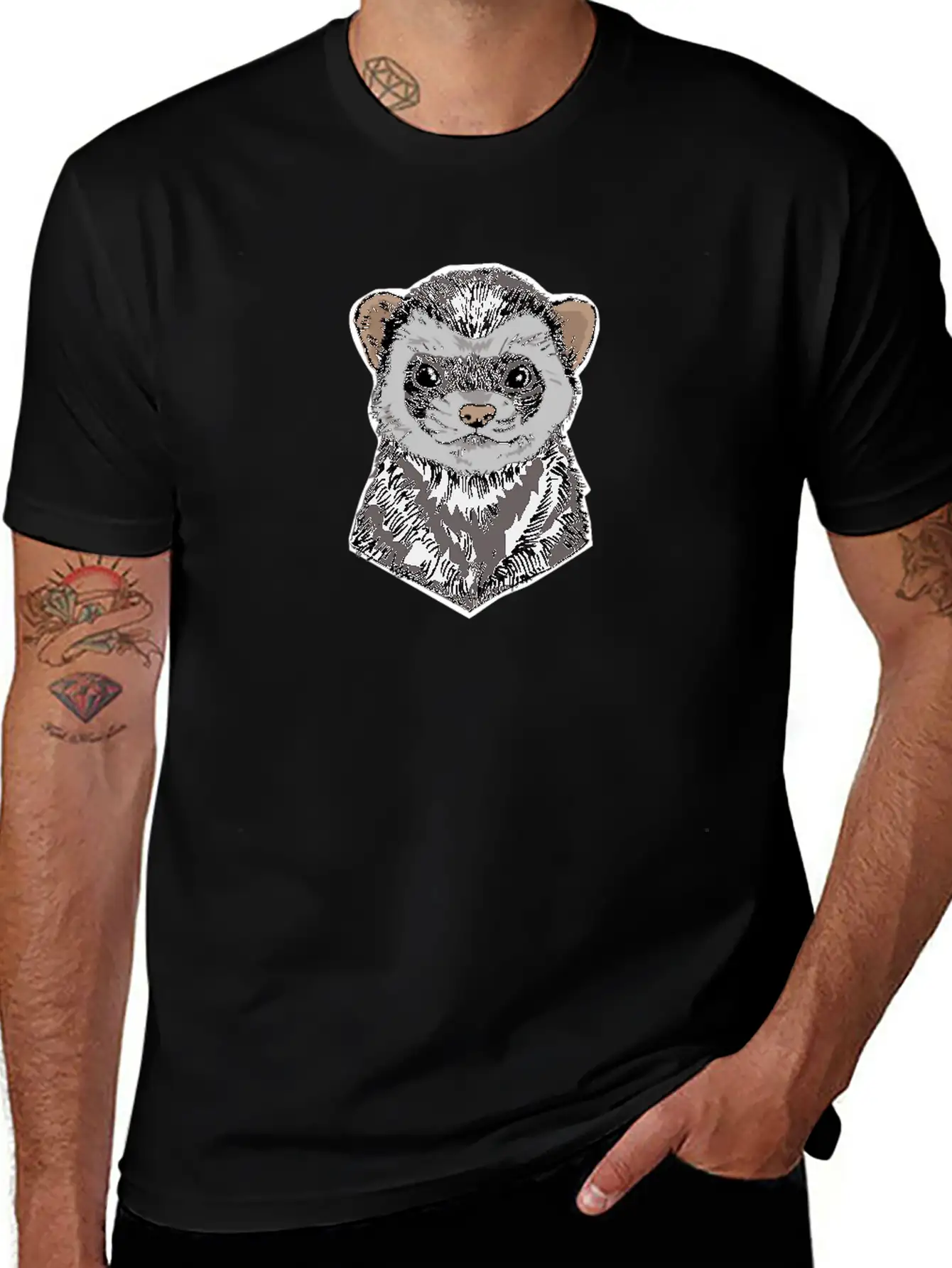 Ferret Funny Ferret Gift Casual Graphic T-Shirt – Simple And Comfortable Daily Wear