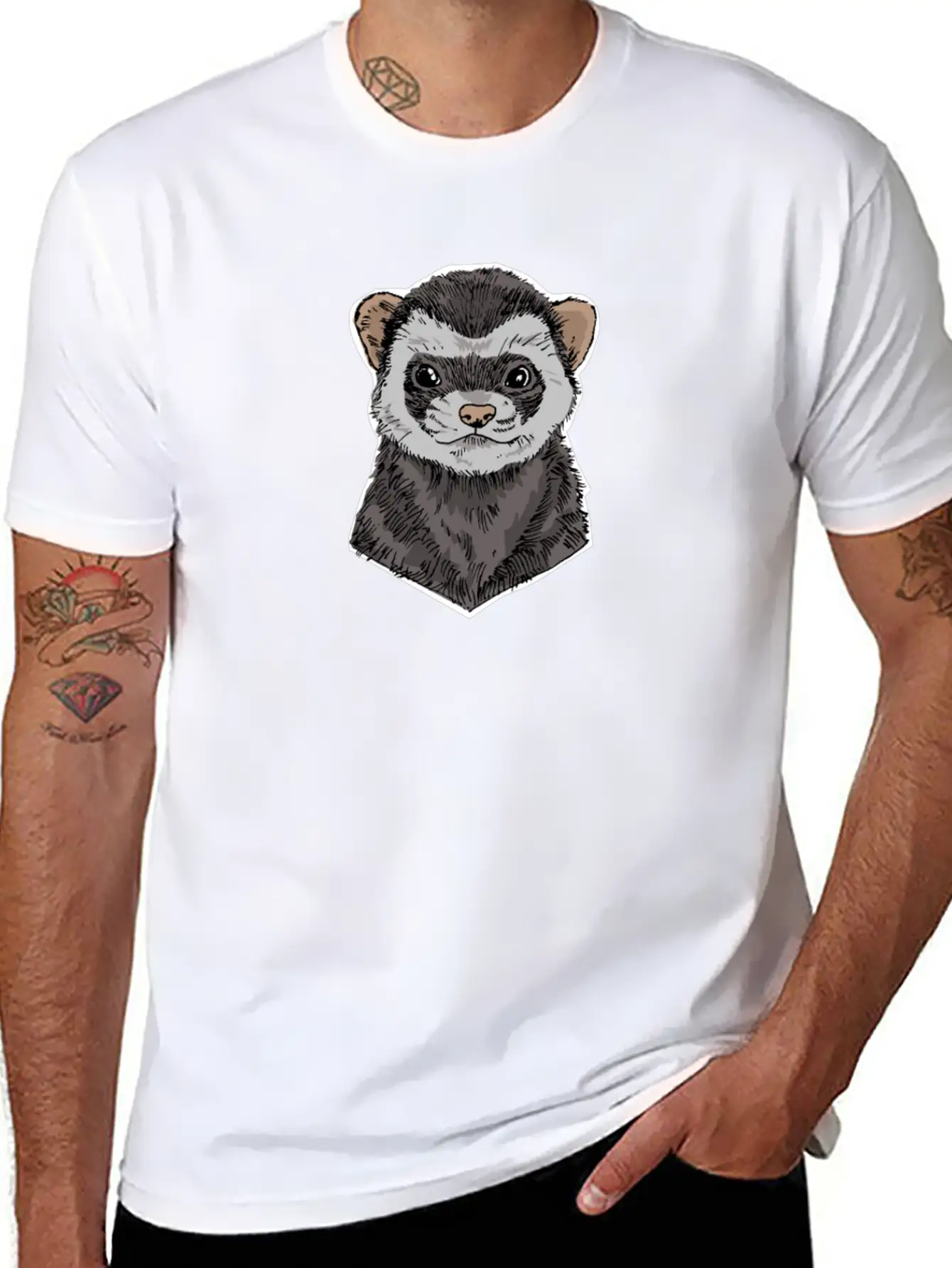Ferret Funny Ferret Gift Casual Graphic T-Shirt – Simple And Comfortable Daily Wear