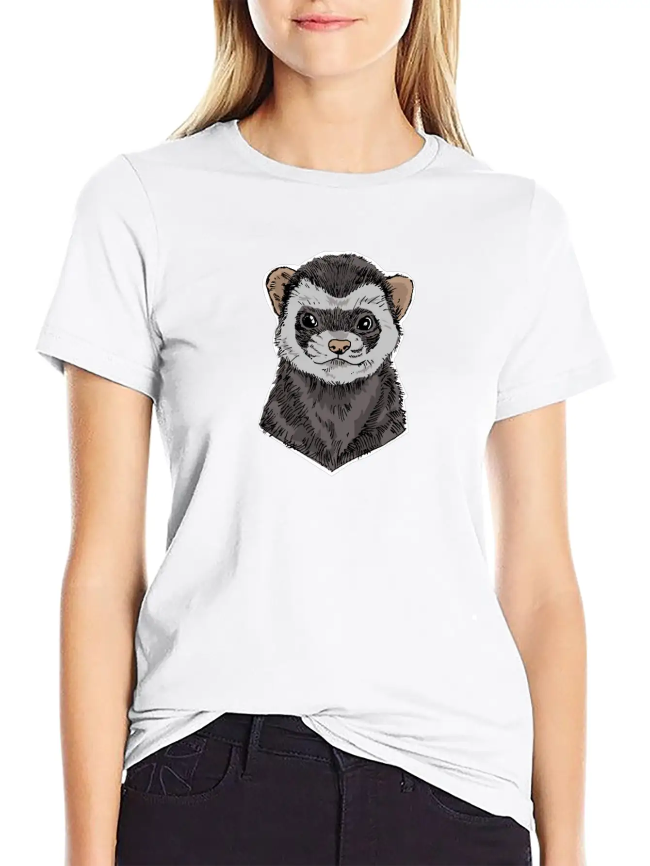 Ferret Funny Ferret Gift Casual Graphic T-Shirt – Simple And Comfortable Daily Wear
