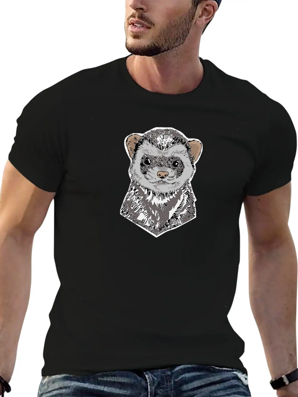 Ferret Funny Ferret Gift Casual Graphic T-Shirt – Simple And Comfortable Daily Wear