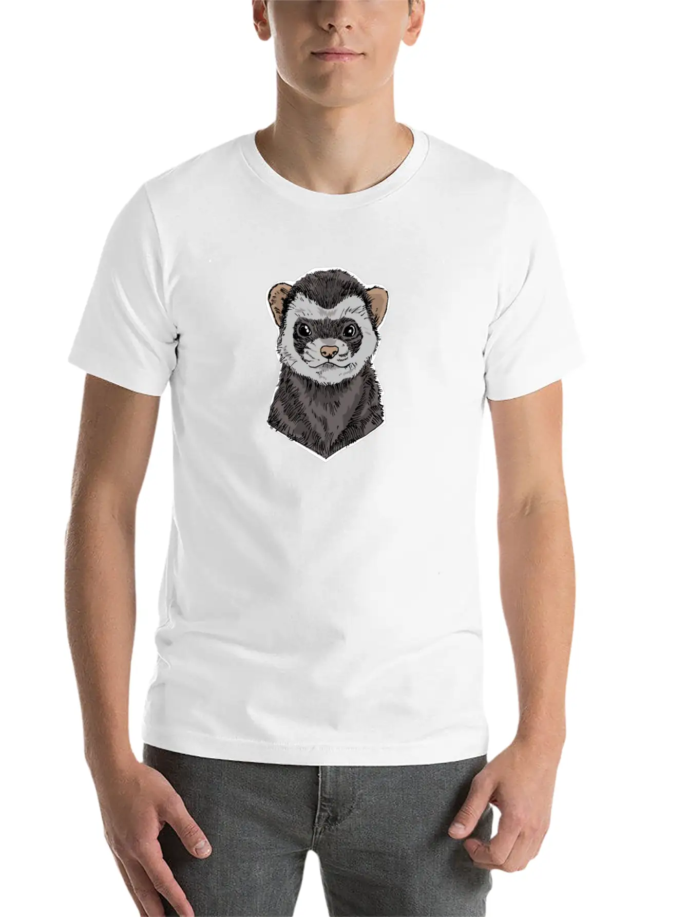 Ferret Funny Ferret Gift Casual Graphic T-Shirt – Simple And Comfortable Daily Wear