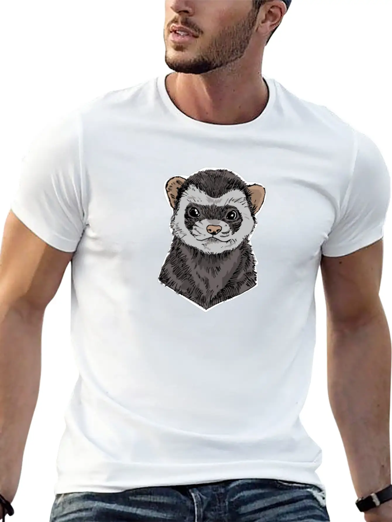 Ferret Funny Ferret Gift Casual Graphic T-Shirt – Simple And Comfortable Daily Wear