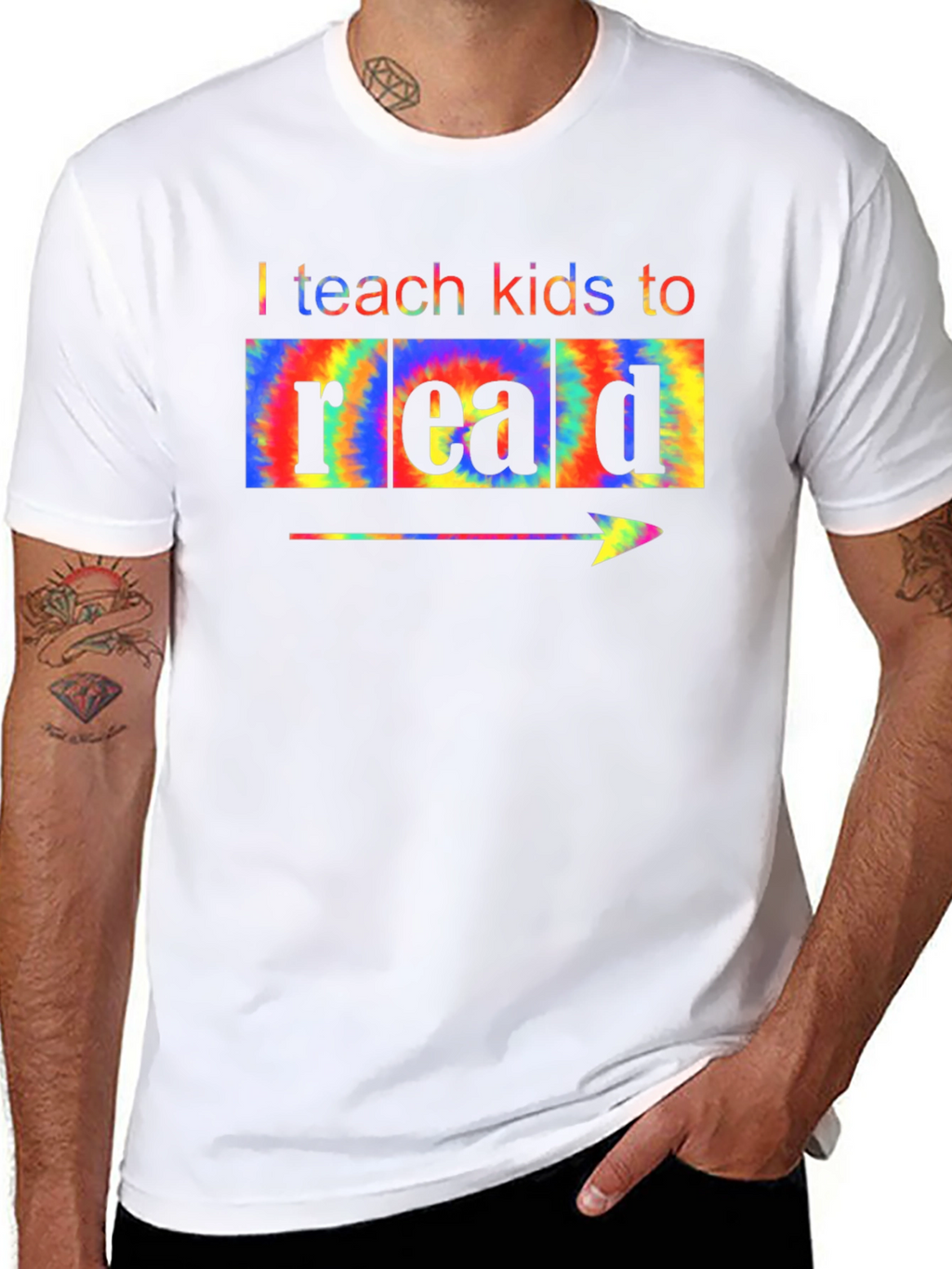 I Teach Kids to Read Tie Dye T-Shirt