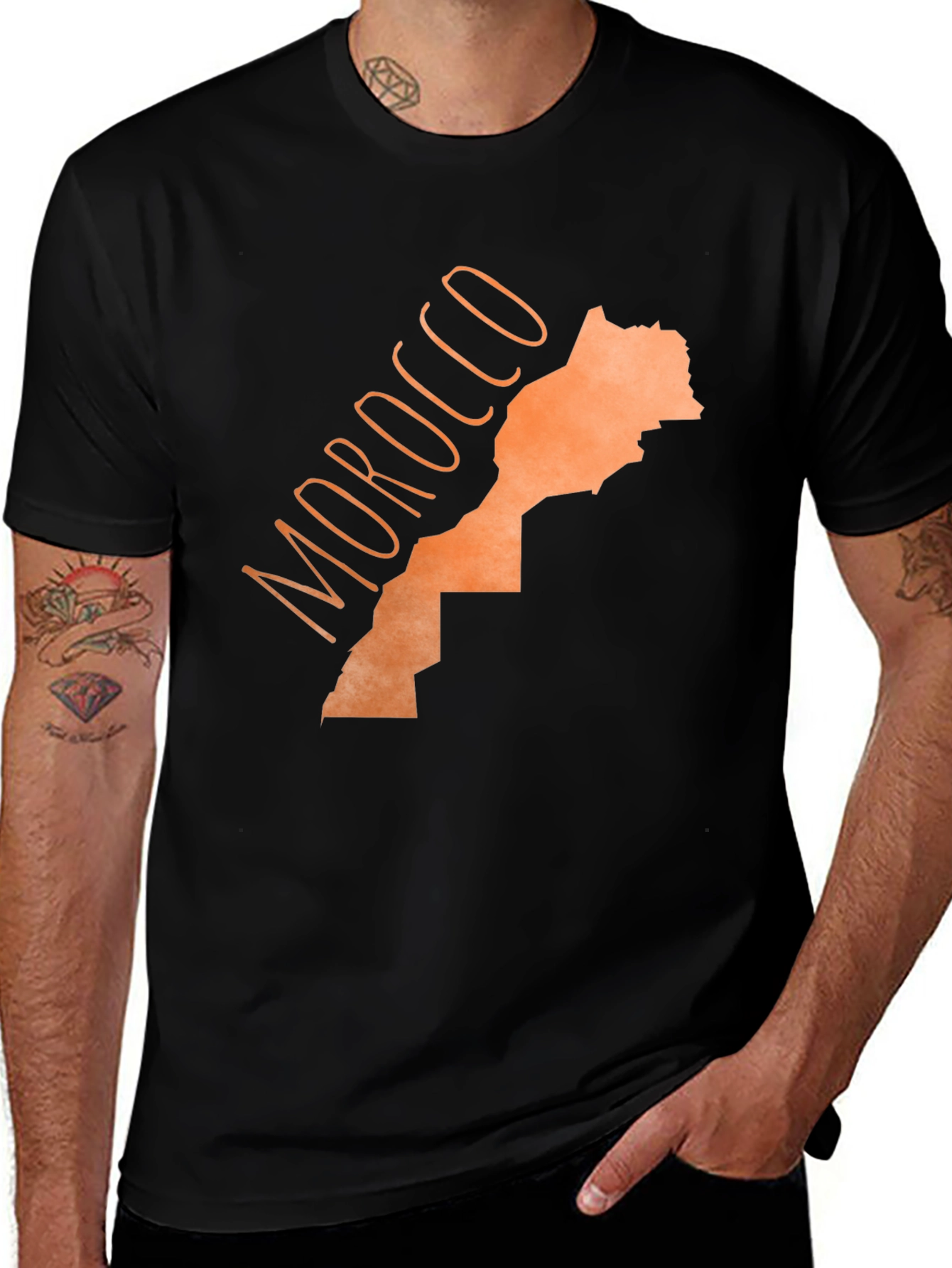 Morocco Map Graphic Tee - Stylish Country Pride