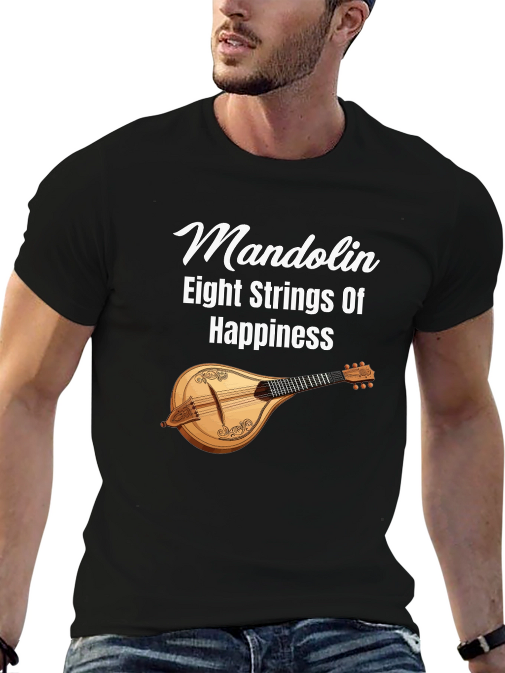 Mandolin Eight Strings Of Happiness Graphic T-Shirt