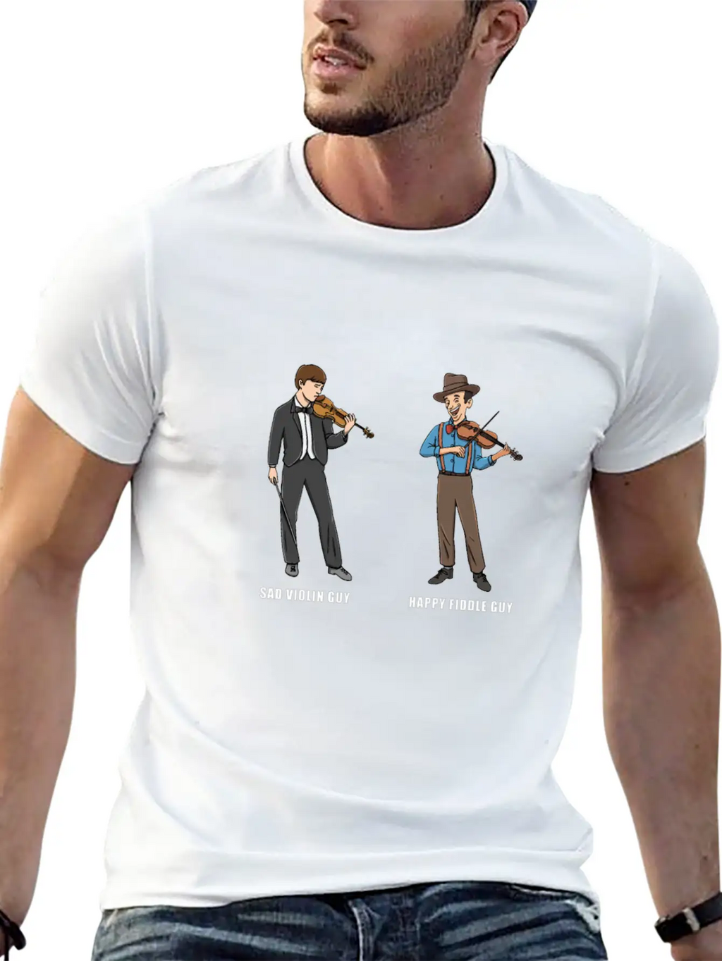 Fiddle Bluegrass Musician Design For Bluegrass Unisex Casual T-Shirt – Clean Design For Daily Comfort