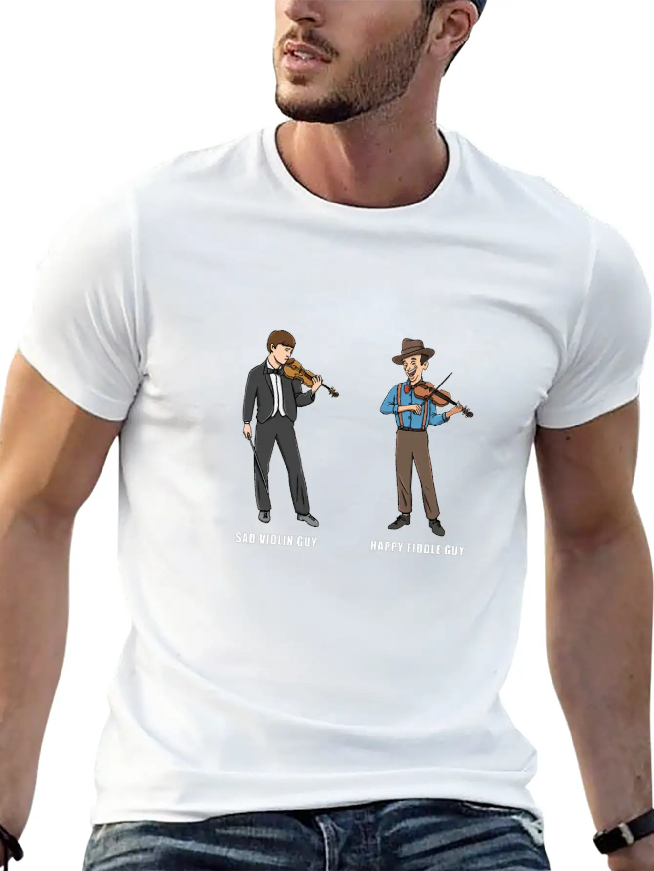 Fiddle Bluegrass Musician Design For Bluegrass Unisex Casual T-Shirt – Clean Design For Daily Comfort
