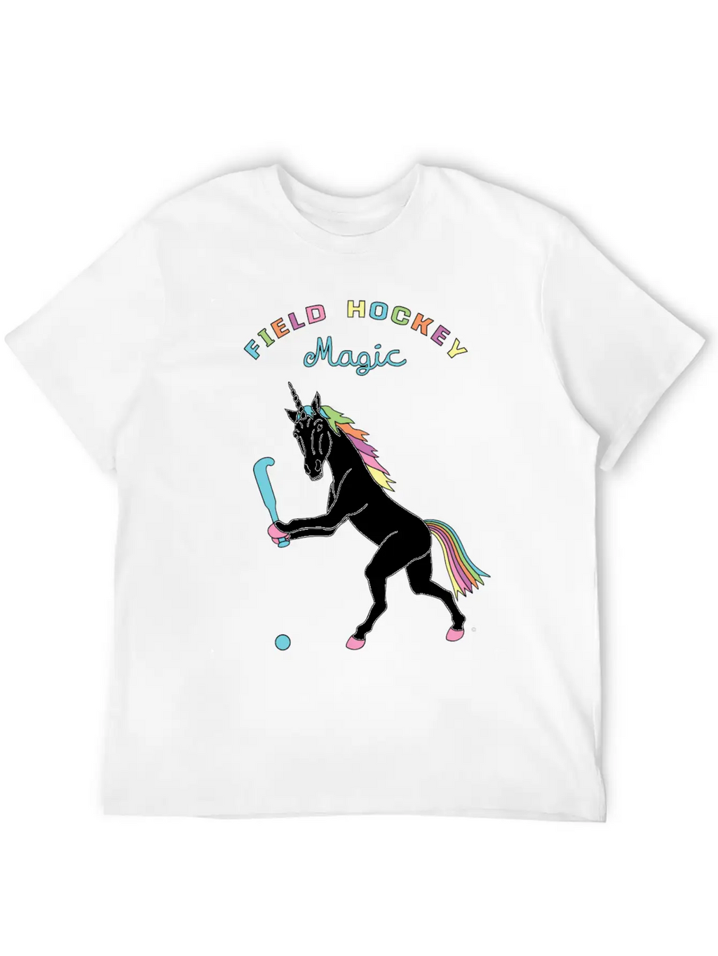 Field Hockey Unicorn Outline Breathable Soft Cotton T-Shirt – Timeless Casual Look