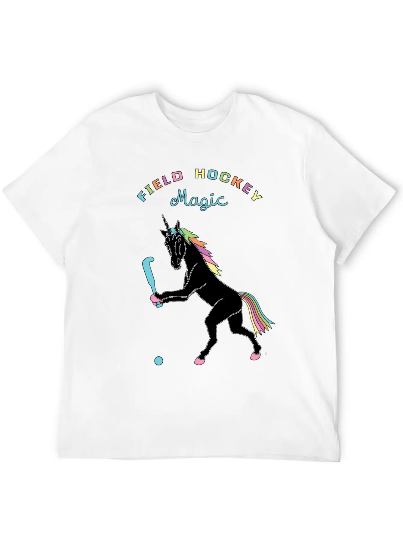 Field Hockey Unicorn Outline Breathable Soft Cotton T-Shirt – Timeless Casual Look