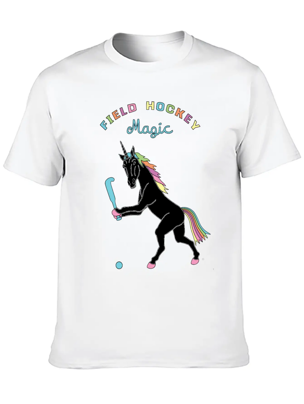 Field Hockey Unicorn Outline Breathable Soft Cotton T-Shirt – Timeless Casual Look