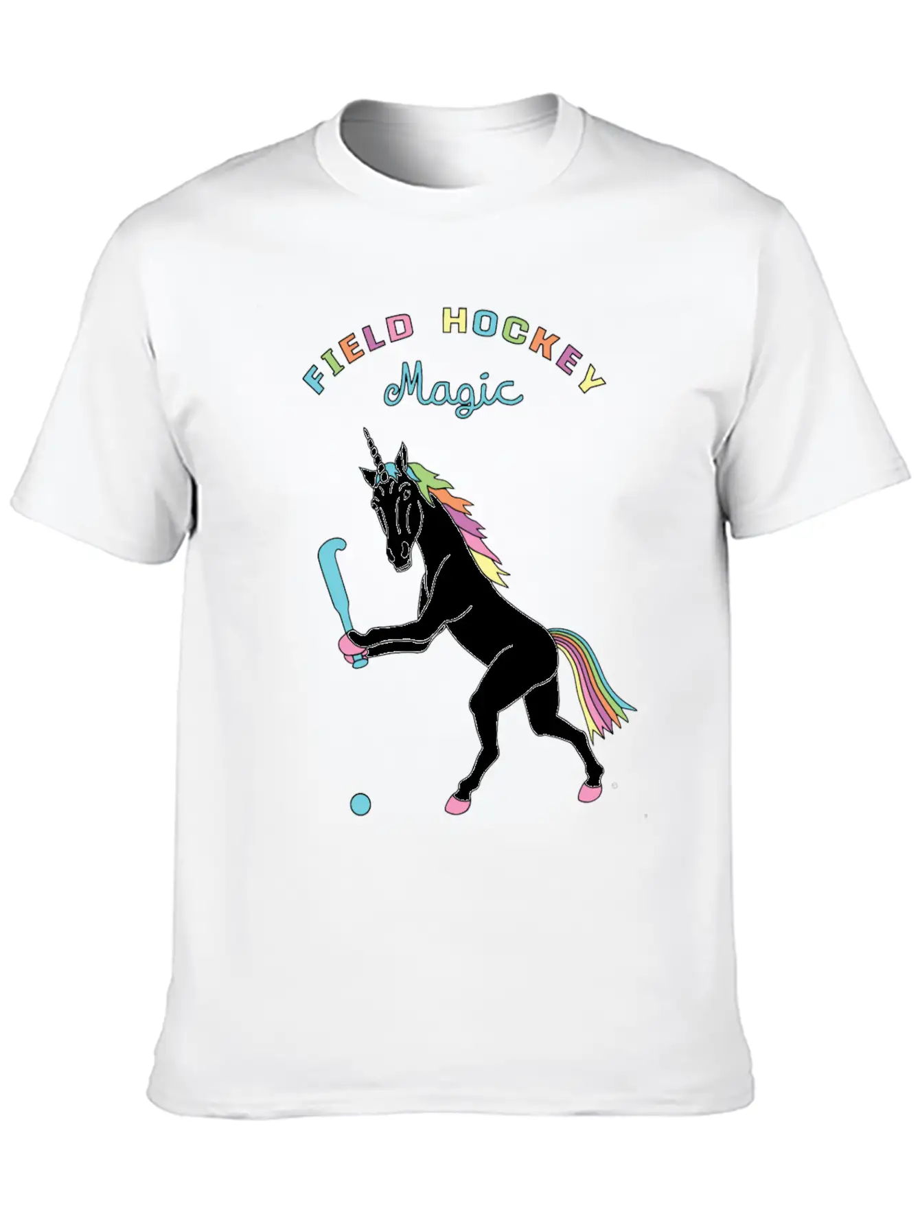 Field Hockey Unicorn Outline Breathable Soft Cotton T-Shirt – Timeless Casual Look