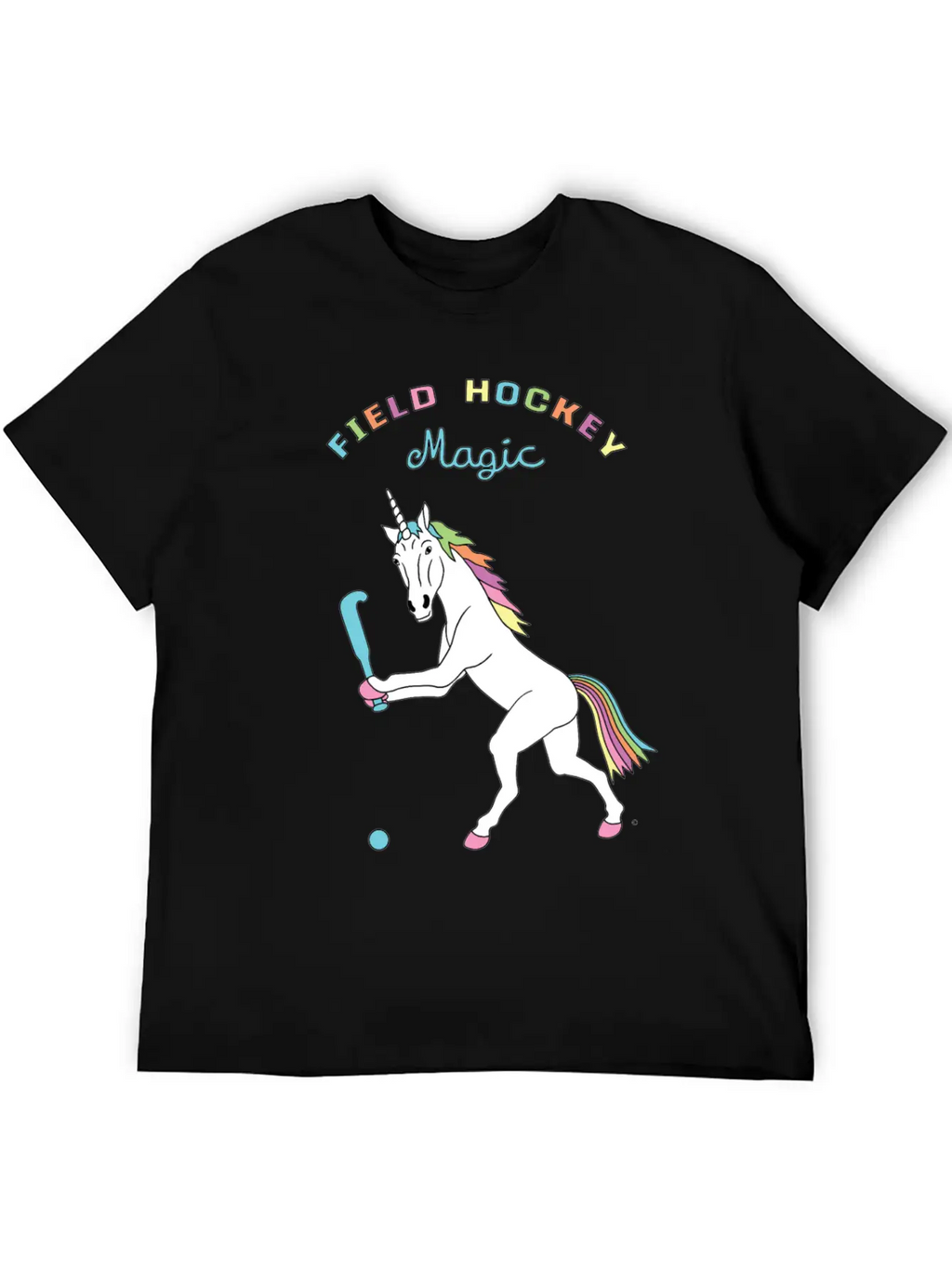 Field Hockey Unicorn Outline Breathable Soft Cotton T-Shirt – Timeless Casual Look