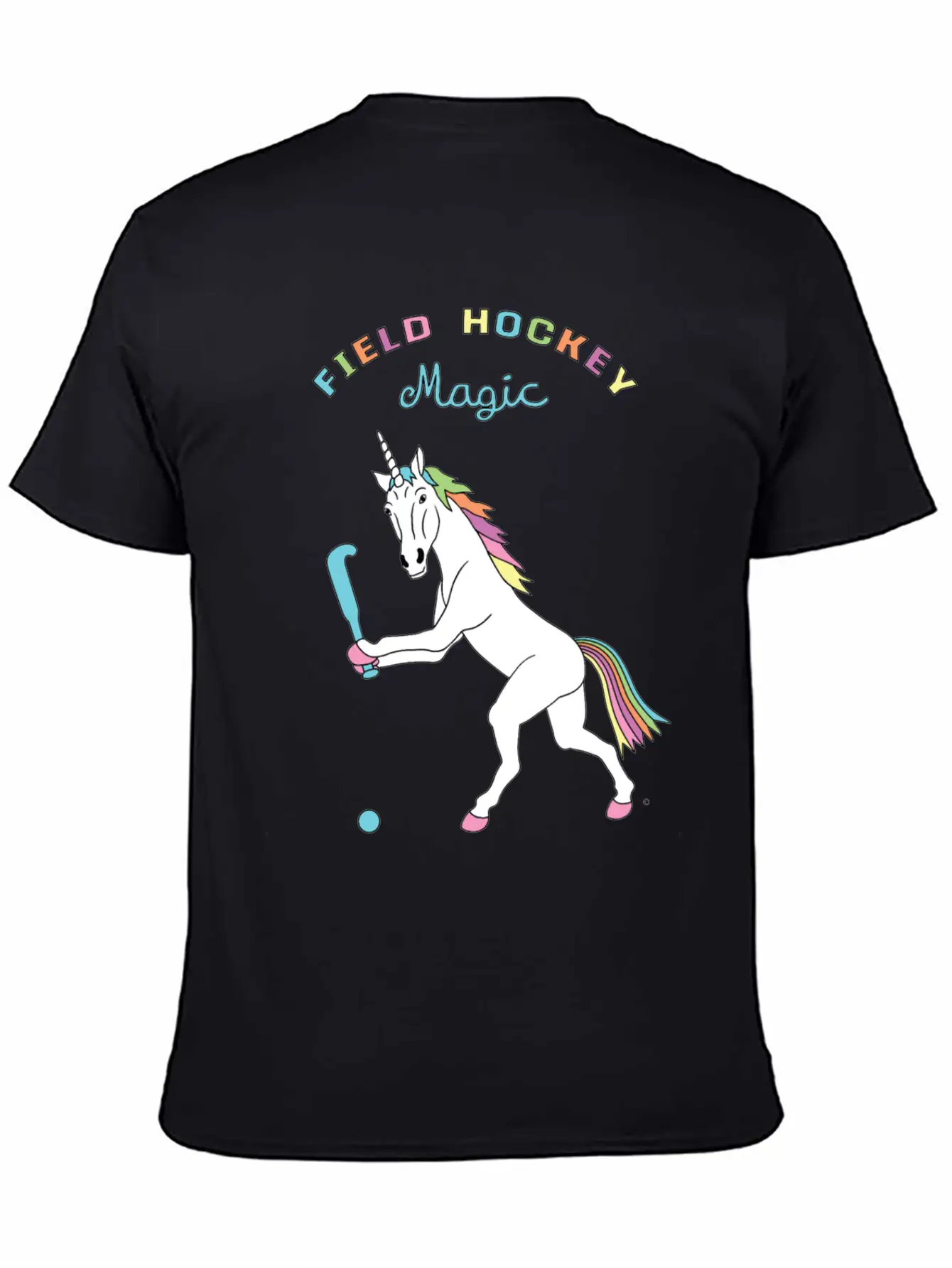 Field Hockey Unicorn Outline Breathable Soft Cotton T-Shirt – Timeless Casual Look