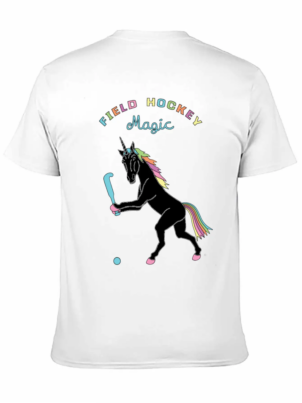Field Hockey Unicorn Outline Breathable Soft Cotton T-Shirt – Timeless Casual Look