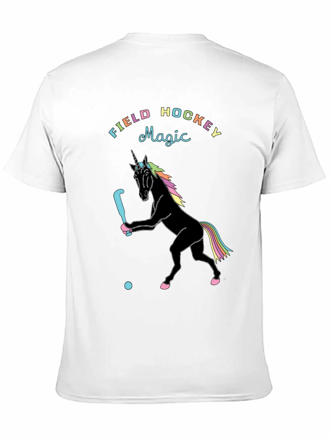 Field Hockey Unicorn Outline Breathable Soft Cotton T-Shirt – Timeless Casual Look