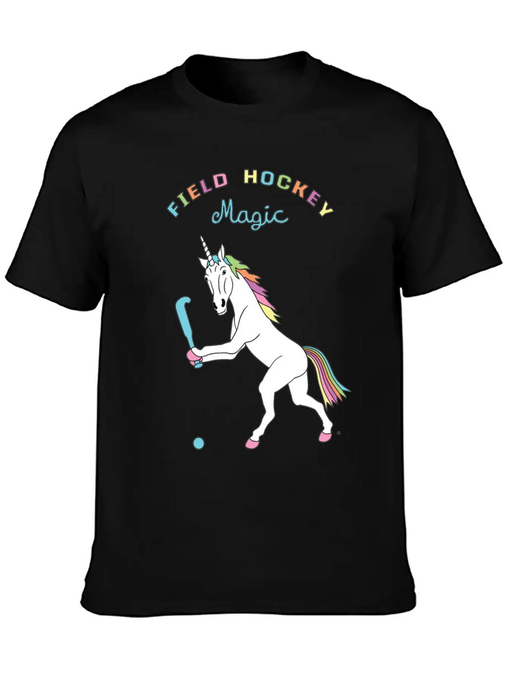 Field Hockey Unicorn Outline Breathable Soft Cotton T-Shirt – Timeless Casual Look