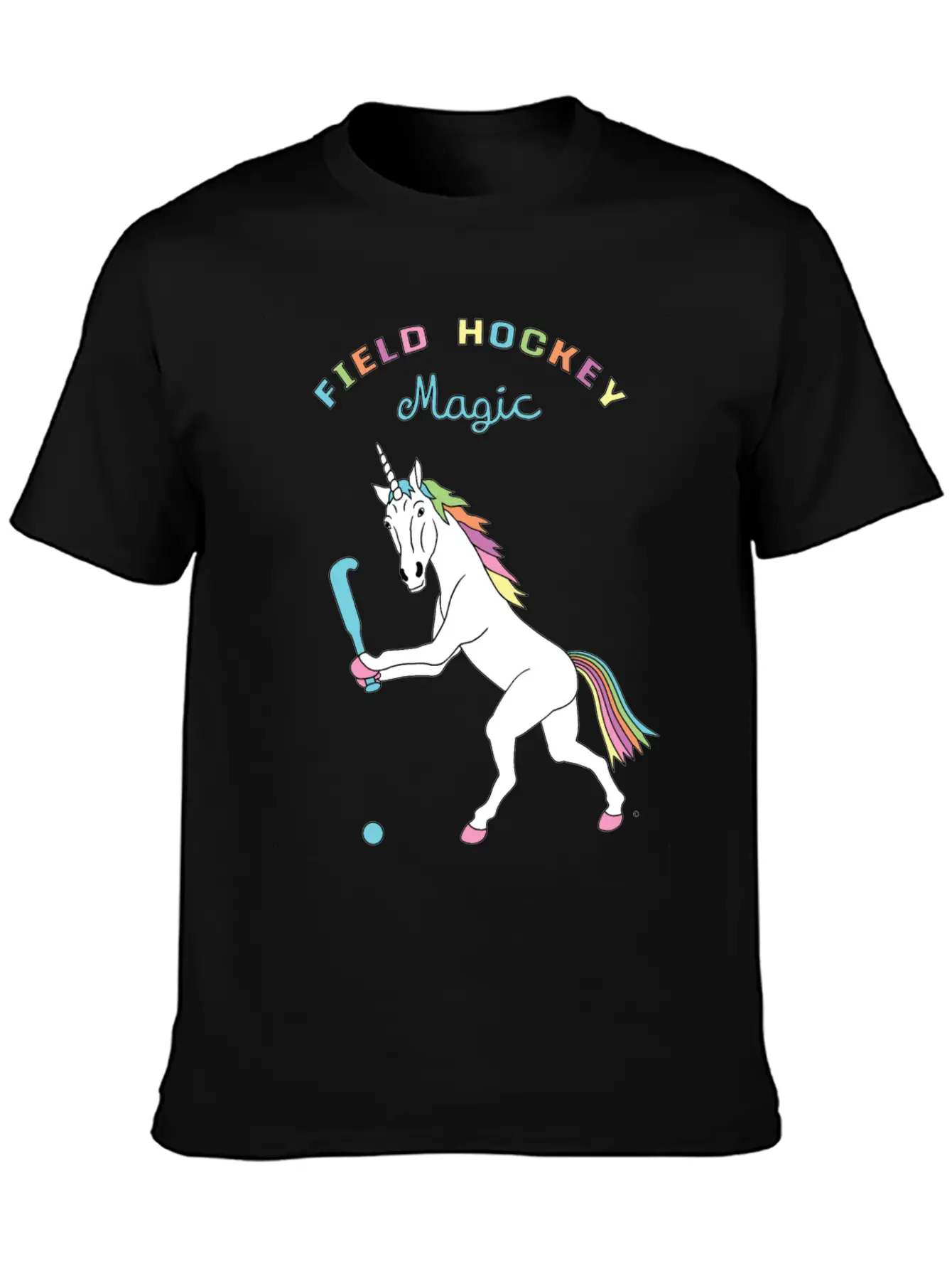 Field Hockey Unicorn Outline Breathable Soft Cotton T-Shirt – Timeless Casual Look