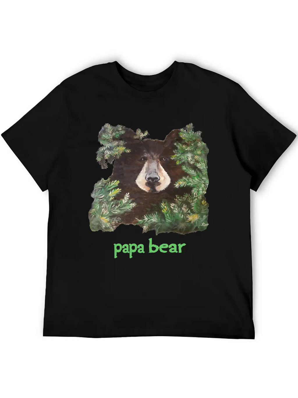 Fierce Brown Painting Papa Bear Father's Day Breathable Soft Cotton T-Shirt – Timeless Casual Look