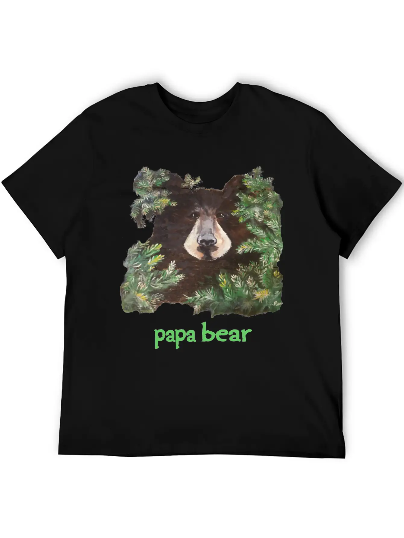 Fierce Brown Painting Papa Bear Father's Day Breathable Soft Cotton T-Shirt – Timeless Casual Look