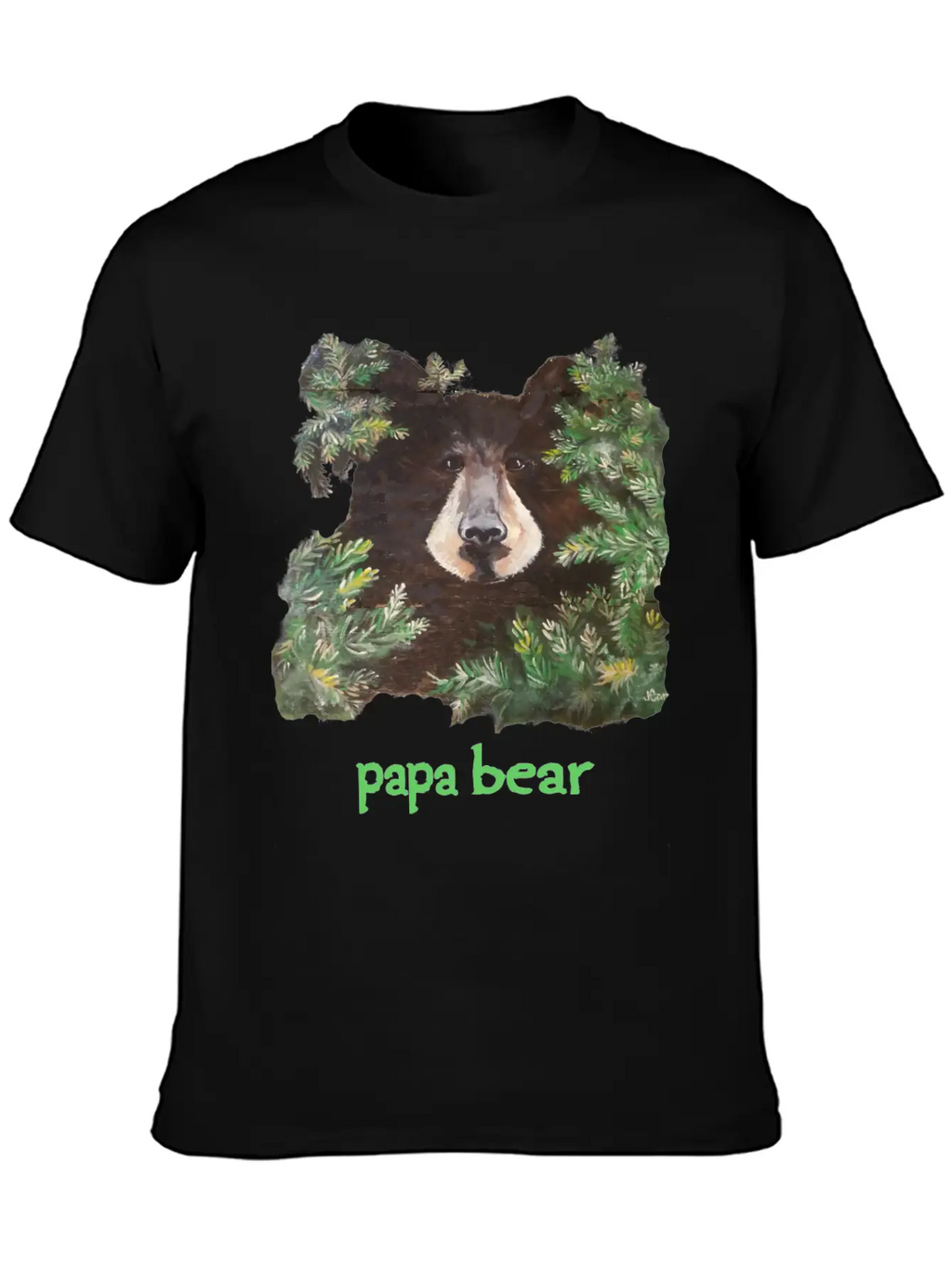 Fierce Brown Painting Papa Bear Father's Day Breathable Soft Cotton T-Shirt – Timeless Casual Look